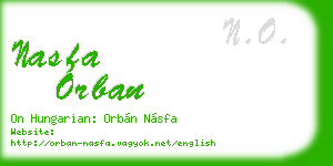 nasfa orban business card
